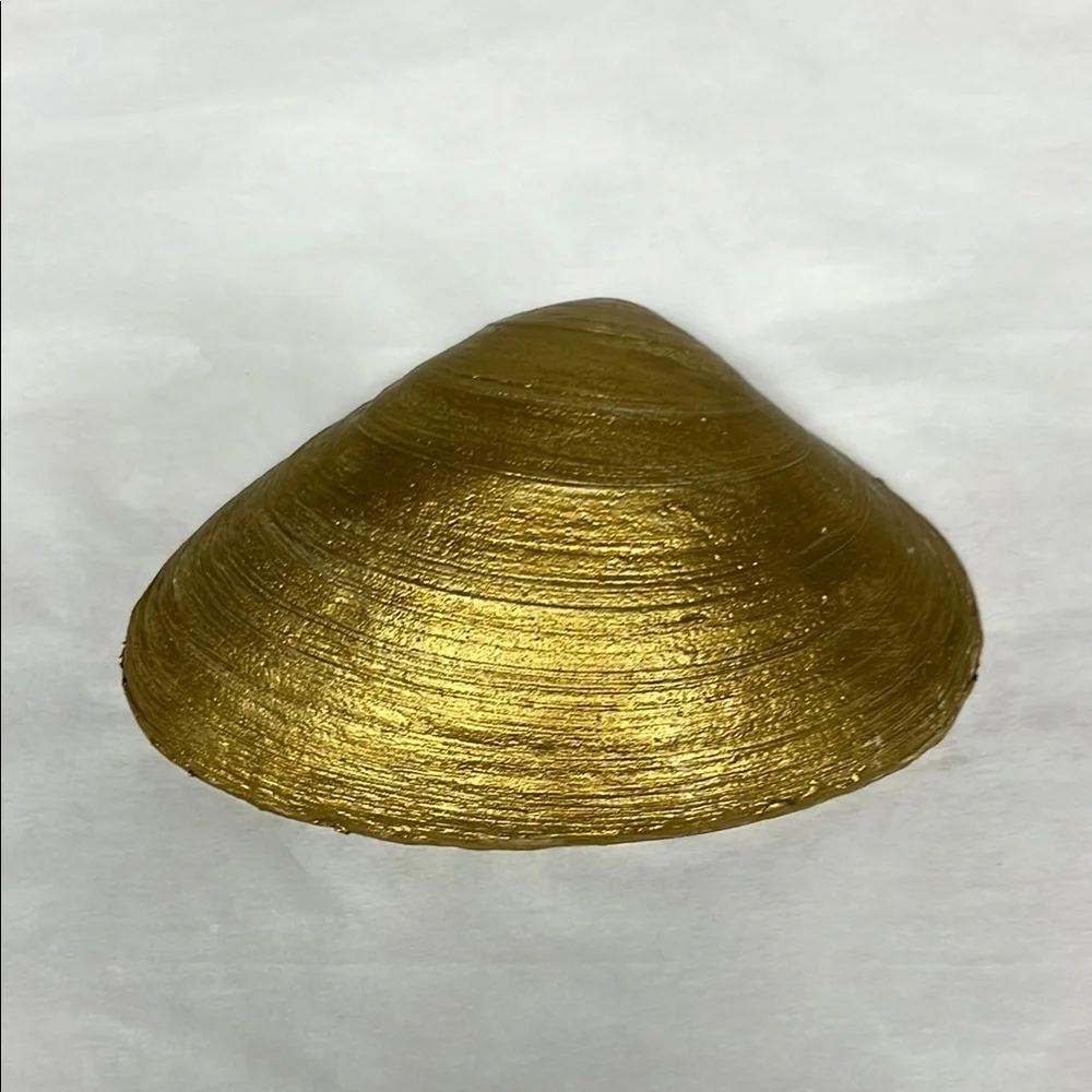 Handmade Faith Inspired Floral Shell Ring Dish Gold Rim Christian Gift